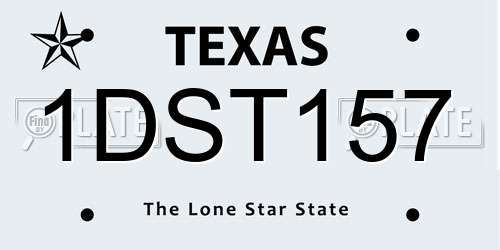 1DST157 Texas License Plate