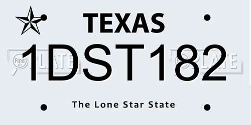 1DST182 Texas License Plate