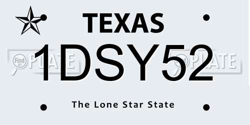 1DSY52 Texas License Plate