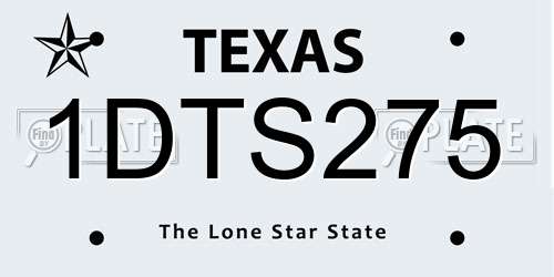 1DTS275 Texas License Plate