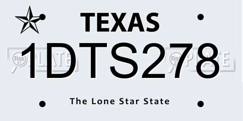 1DTS278 Texas License Plate