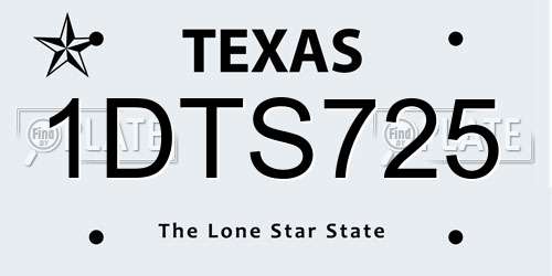 1DTS725 Texas License Plate