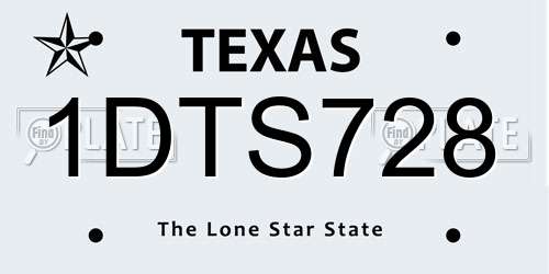 1DTS728 Texas License Plate