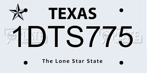 1DTS775 Texas License Plate