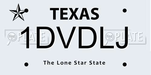 1DVDLJ Texas License Plate