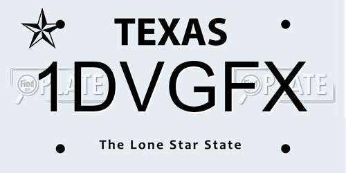 1DVGFX Texas License Plate