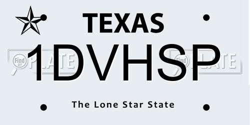 1DVHSP Texas License Plate