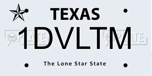 1DVLTM Texas License Plate