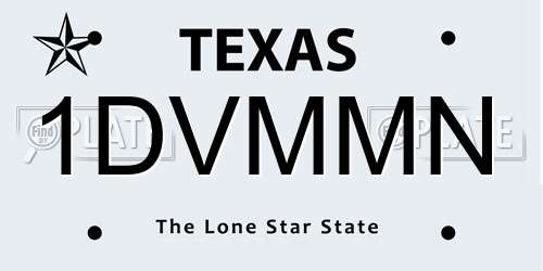 1DVMMN Texas License Plate