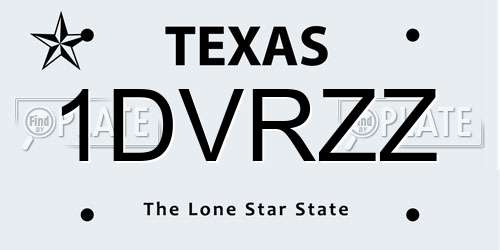 1DVRZZ Texas License Plate