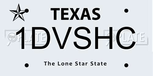1DVSHC Texas License Plate