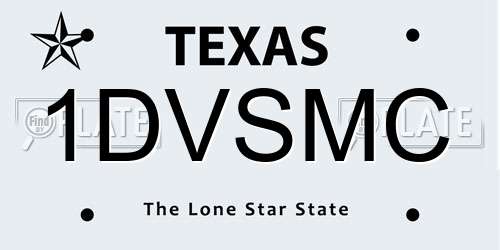 1DVSMC Texas License Plate