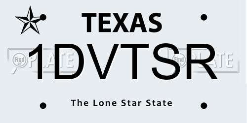 1DVTSR Texas License Plate
