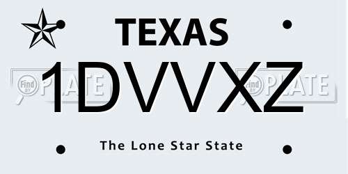 1DVVXZ Texas License Plate