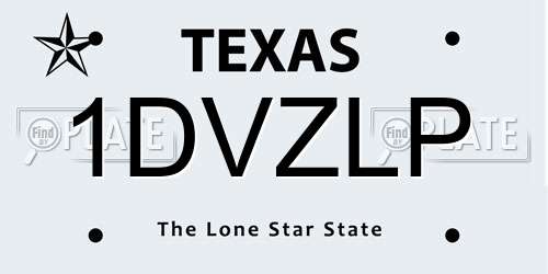 1DVZLP Texas License Plate