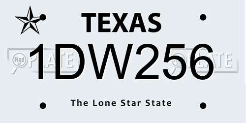 1DW256 Texas License Plate