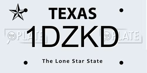 1DZKD Texas License Plate