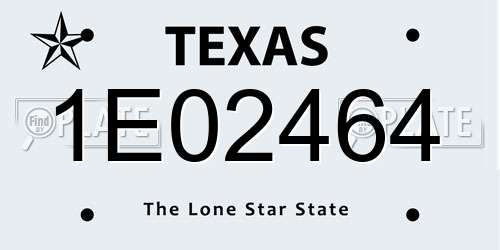 1E02464 Texas License Plate