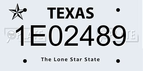 1E02489 Texas License Plate