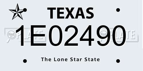 1E02490 Texas License Plate