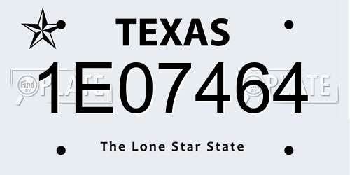 1E07464 Texas License Plate
