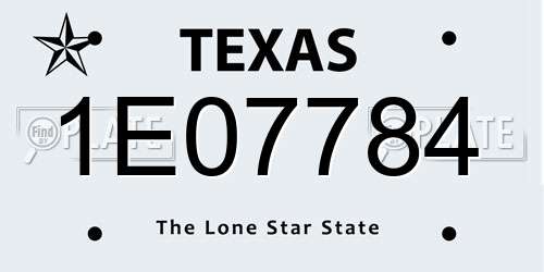 1E07784 Texas License Plate