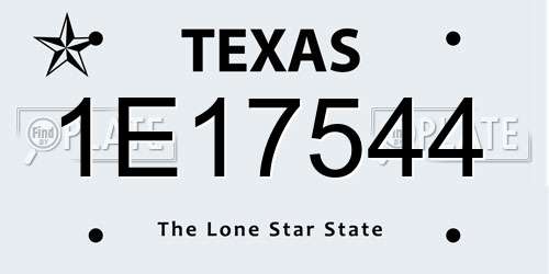 1E17544 Texas License Plate