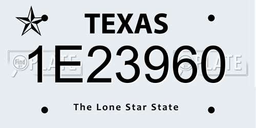 1E23960 Texas License Plate