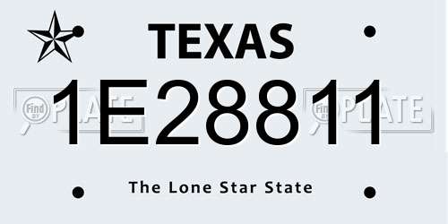 1E28811 Texas License Plate