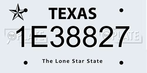 1E38827 Texas License Plate