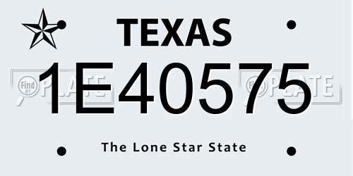 1E40575 Texas License Plate