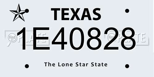 1E40828 Texas License Plate