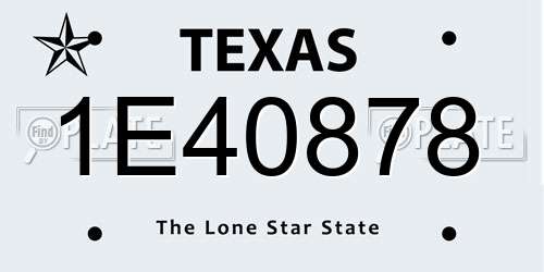 1E40878 Texas License Plate