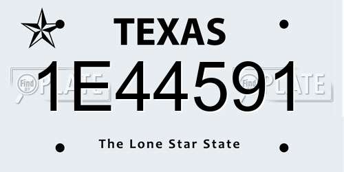 1E44591 Texas License Plate