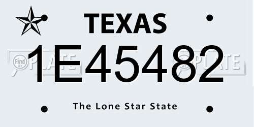 1E45482 Texas License Plate
