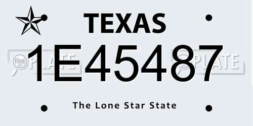 1E45487 Texas License Plate