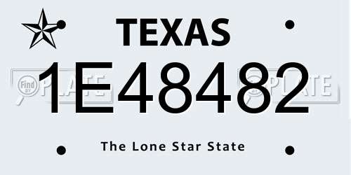 1E48482 Texas License Plate