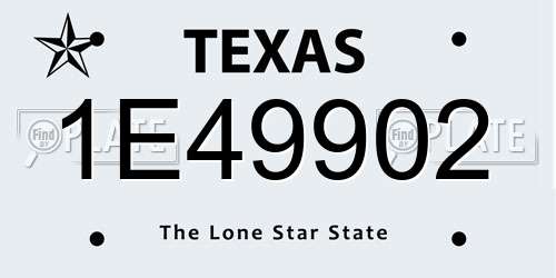 1E49902 Texas License Plate