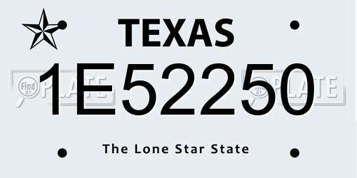 1E52250 Texas License Plate