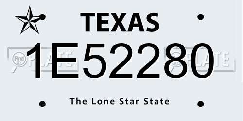 1E52280 Texas License Plate