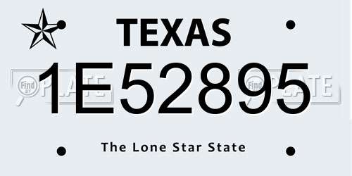 1E52895 Texas License Plate