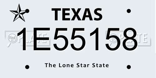 1E55158 Texas License Plate