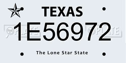 1E56972 Texas License Plate