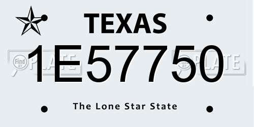 1E57750 Texas License Plate