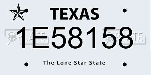 1E58158 Texas License Plate