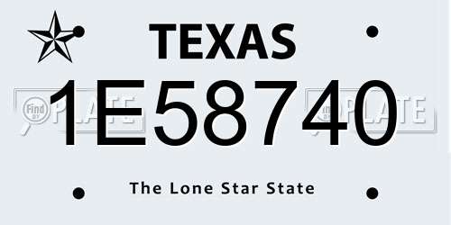 1E58740 Texas License Plate