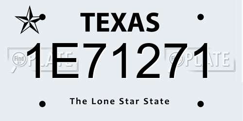 1E71271 Texas License Plate