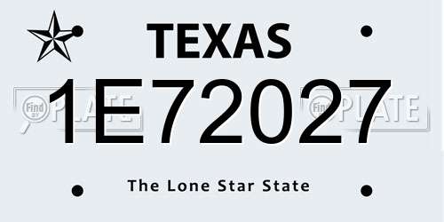 1E72027 Texas License Plate