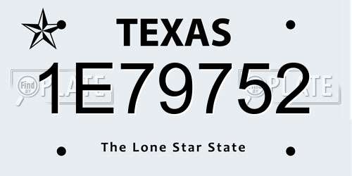 1E79752 Texas License Plate