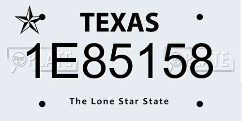 1E85158 Texas License Plate